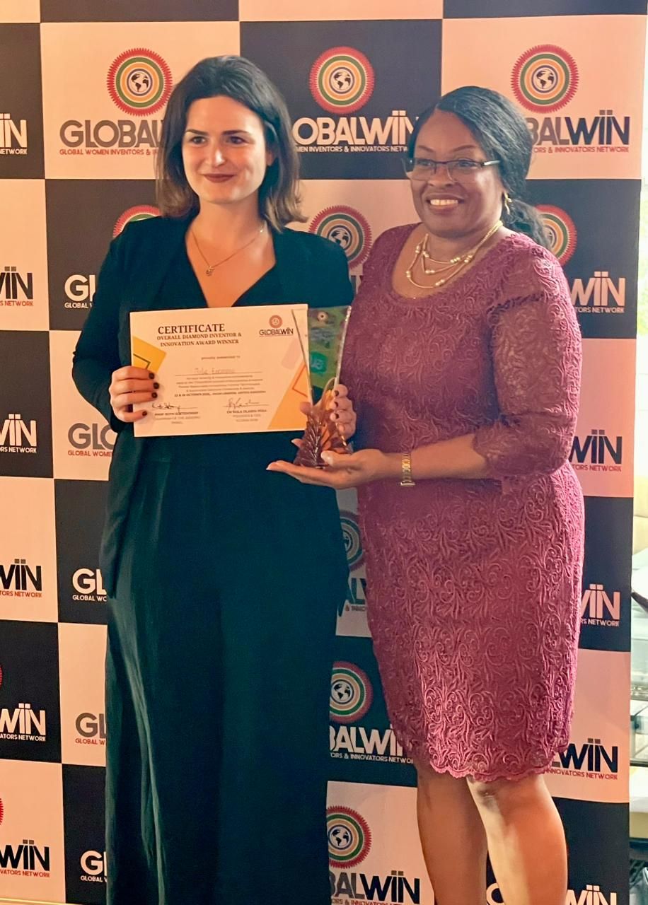 Marea receiving an inventions and innovations award