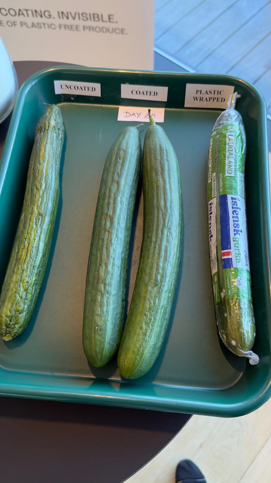 Cucumbers with edible coating